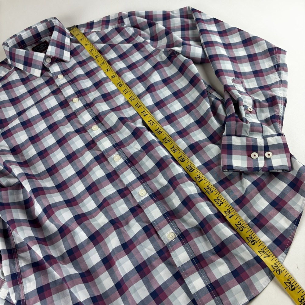 UNTUCKit Stever Hill Performance Men's Large Slim Plaid Nylon Button Up Shirt - Picture 6 of 10